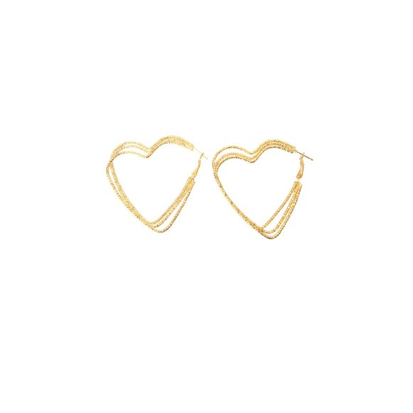 Gold Heart Earrings - Picture 1 of 1